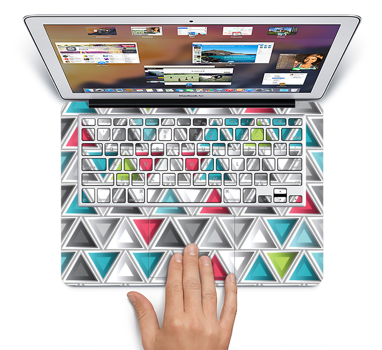 The Vibrant Colored Triangled 3d Shapes Skin Set for the Apple MacBook Pro 15" with Retina Display