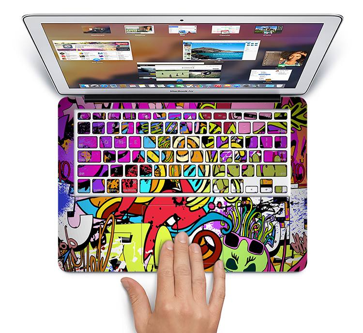 The Vibrant Colored Vector Graffiti Skin Set for the Apple MacBook Pro 15" with Retina Display