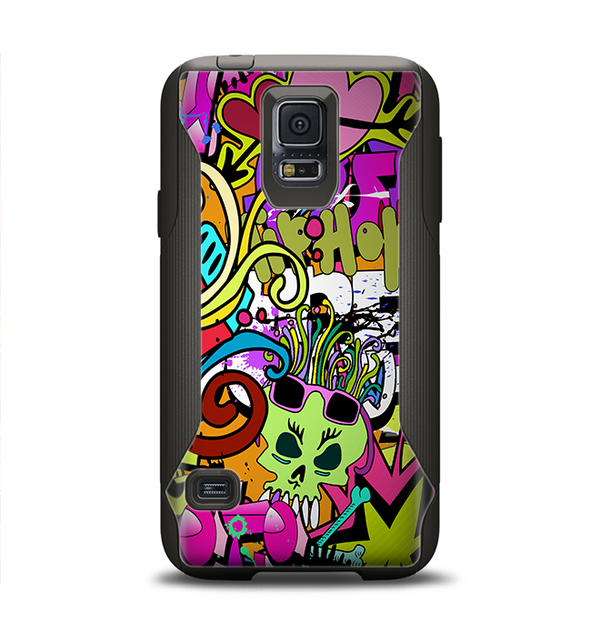 The Vibrant Colored Vector Graffiti Samsung Galaxy S5 Otterbox Commuter Case Skin Set