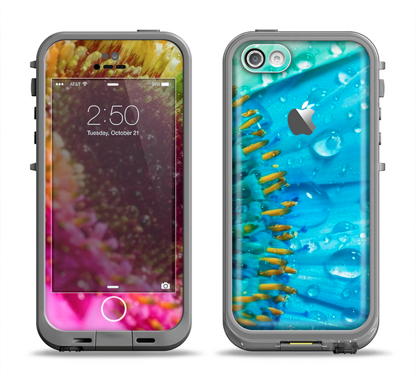 The Vibrant Colored Wet Flower Apple iPhone 5c LifeProof Fre Case Skin Set