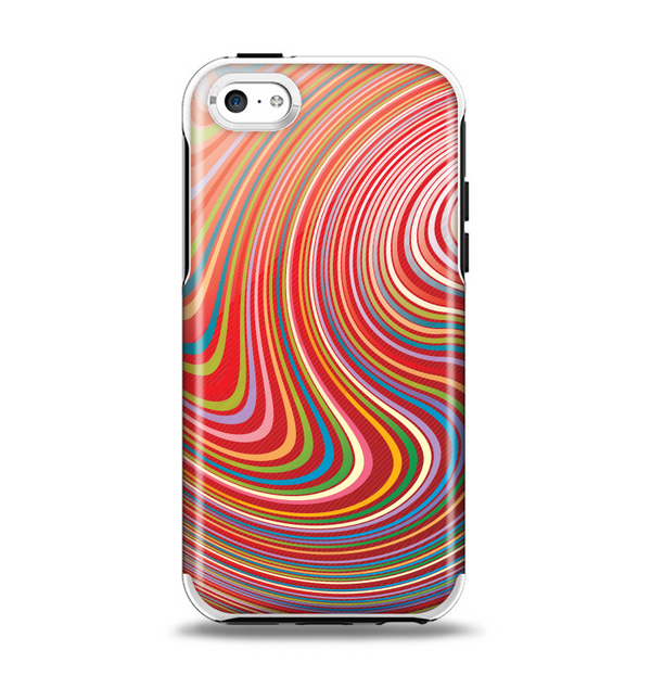 The Vibrant Colorful Swirls Apple iPhone 5c Otterbox Symmetry Case Skin Set