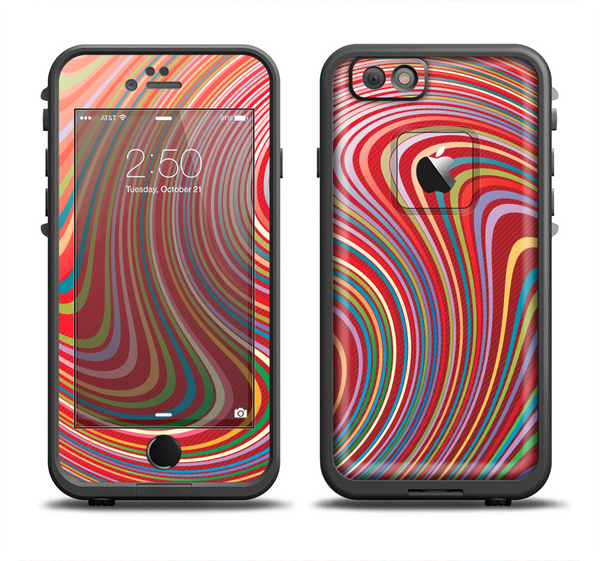 The Vibrant Colorful Swirls Apple iPhone 6/6s LifeProof Fre Case Skin Set