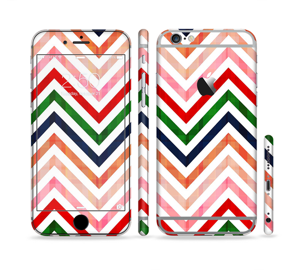 The Vibrant Fall Colored Chevron Pattern Sectioned Skin Series for the Apple iPhone 6