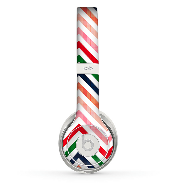 The Vibrant Fall Colored Chevron Pattern Skin for the Beats by Dre Solo 2 Headphones