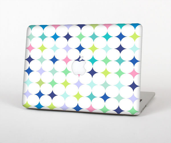 The Vibrant Fun Colored Pattern Hoops Inverted Polka Dot Skin Set for the Apple MacBook Pro 13" with Retina Display