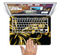 The Vibrant Gold Butterfly Outline Skin Set for the Apple MacBook Pro 13" with Retina Display