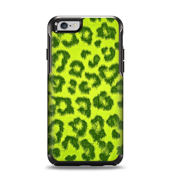 The Vibrant Green Cheetah Apple iPhone 6 Otterbox Symmetry Case Skin Set