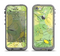 The Vibrant Green Outlined Floral Apple iPhone 5c LifeProof Fre Case Skin Set