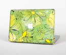 The Vibrant Green Outlined Floral Skin Set for the Apple MacBook Pro 13" with Retina Display