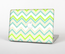 The Vibrant Green Vintage Chevron Pattern Skin Set for the Apple MacBook Pro 13" with Retina Display