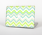 The Vibrant Green Vintage Chevron Pattern Skin Set for the Apple MacBook Pro 13" with Retina Display