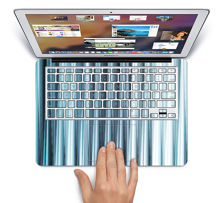 The Vibrant Light Blue Strands Skin Set for the Apple MacBook Pro 15" with Retina Display
