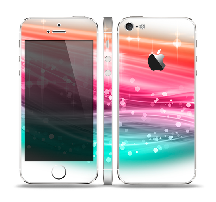 The Vibrant Multicolored Abstract Swirls Skin Set for the Apple iPhone 5