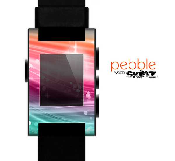 The Vibrant Multicolored Abstract Swirls Skin for the Pebble SmartWatch