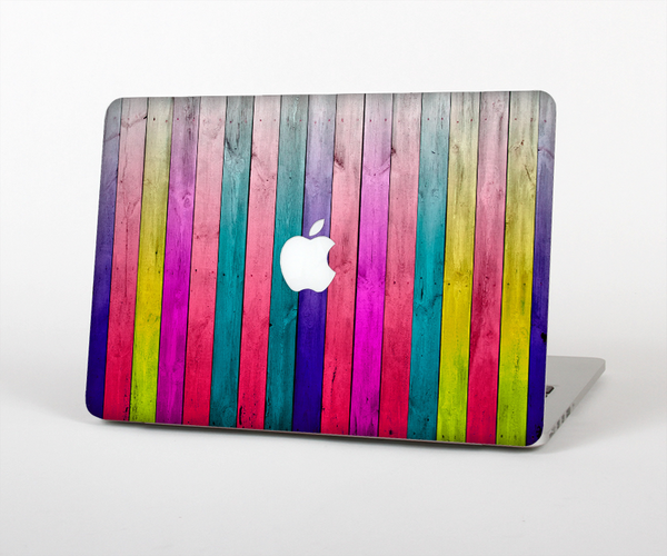 The Vibrant Neon Colored Wood Strips Skin Set for the Apple MacBook Pro 13" with Retina Display