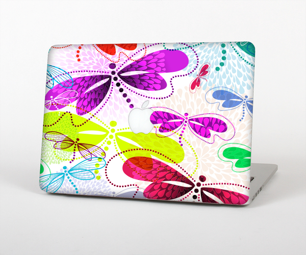 The Vibrant Neon Vector Butterflies Skin Set for the Apple MacBook Pro 13" with Retina Display