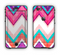 The Vibrant Pink & Blue Chevron Pattern Apple iPhone 6 Plus LifeProof Nuud Case Skin Set