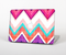 The Vibrant Pink & Blue Chevron Pattern Skin Set for the Apple MacBook Pro 15" with Retina Display