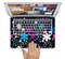 The Vibrant Pink & Blue Vector Floral Skin Set for the Apple MacBook Pro 15" with Retina Display
