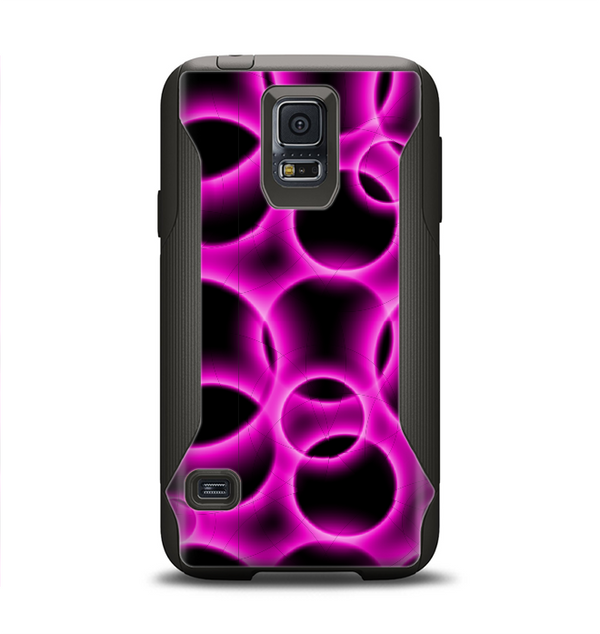 The Vibrant Pink Glowing Cells Samsung Galaxy S5 Otterbox Commuter Case Skin Set