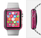 The Vibrant Pink & White Branch Illustration Full-Body Skin Kit for the Apple Watch