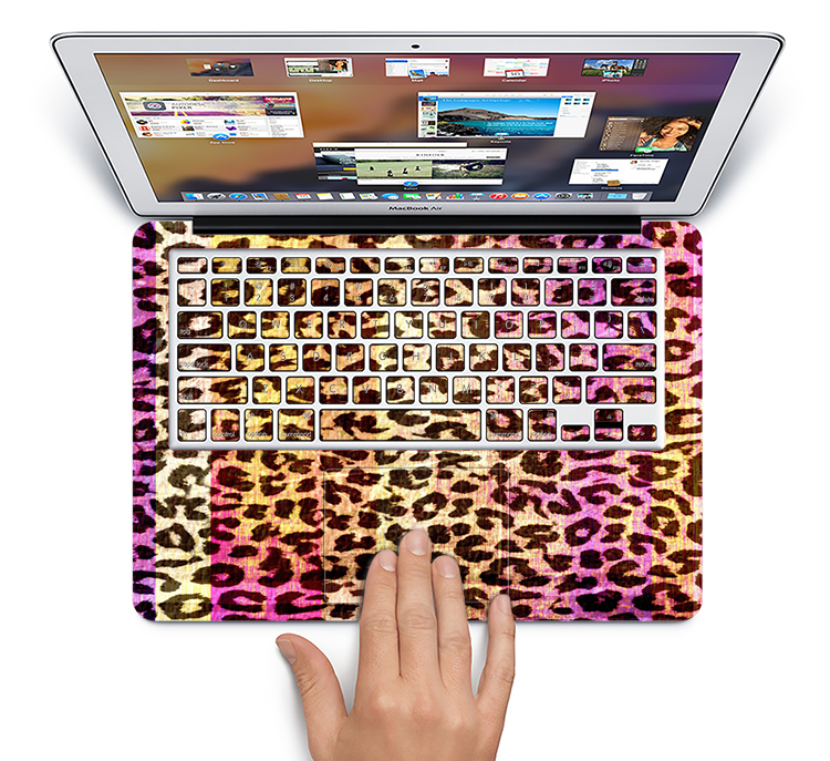The Vibrant Striped Cheetah Animal Print Skin Set for the Apple MacBook Pro 13" with Retina Display