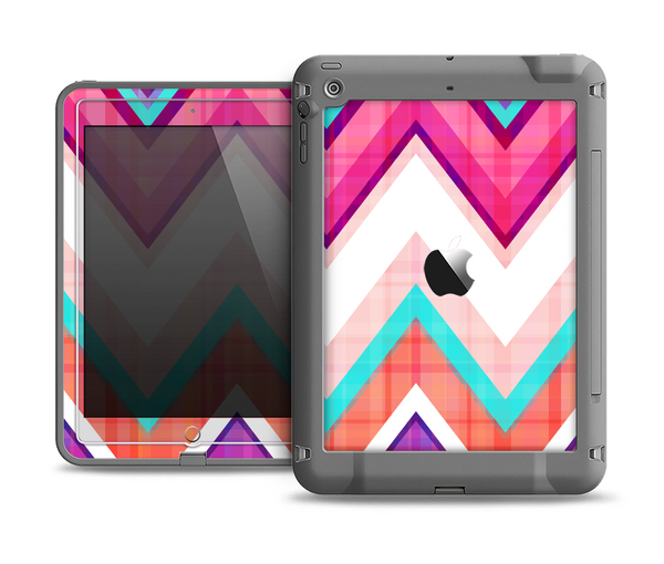 The Vibrant Teal & Colored Chevron Pattern V1 Apple iPad Air LifeProof Fre Case Skin Set