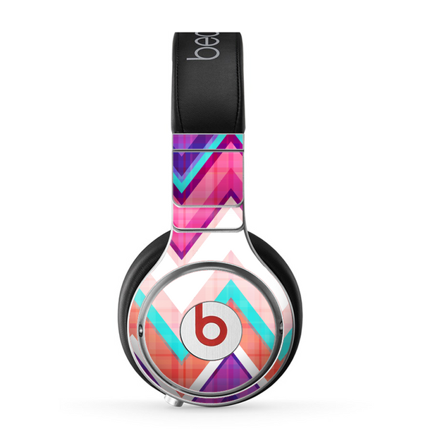 The Vibrant Teal & Colored Chevron Pattern V1 Skin for the Beats by Dre Pro Headphones
