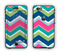 The Vibrant Teal & Colored Layered Chevron V3 Apple iPhone 6 Plus LifeProof Nuud Case Skin Set