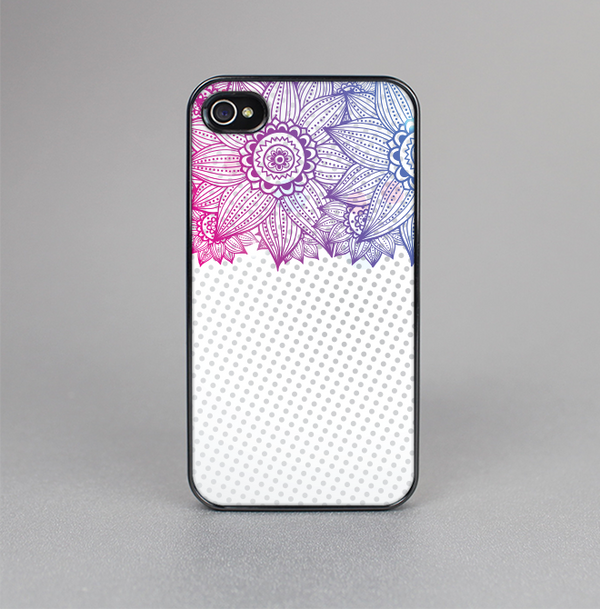 The Vibrant Vintage Polka & Sketch Pink-Blue Floral Skin-Sert for the Apple iPhone 4-4s Skin-Sert Case