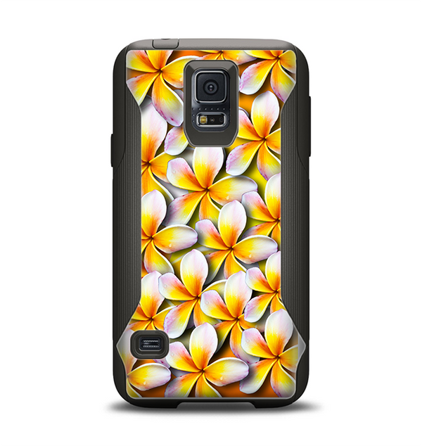The Vibrant Yellow Flower Pattern Samsung Galaxy S5 Otterbox Commuter Case Skin Set