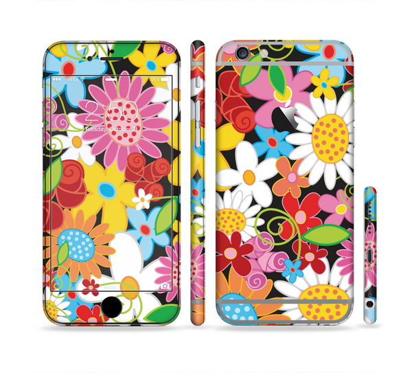 The Vibrant vector Flower Petals Sectioned Skin Series for the Apple iPhone 6 Plus