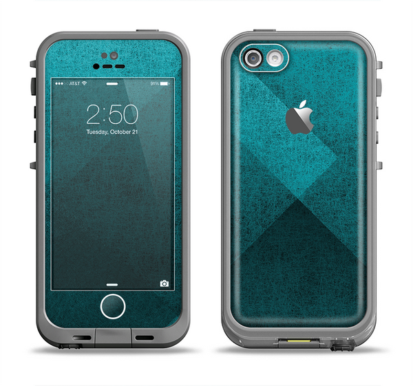 The Vinatge Blue Overlapping Cubes Apple iPhone 5c LifeProof Fre Case Skin Set