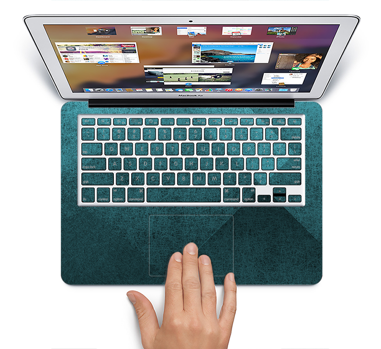 The Vinatge Blue Overlapping Cubes Skin Set for the Apple MacBook Pro 13" with Retina Display