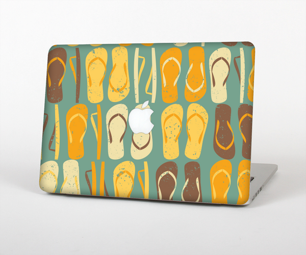 The Vinatge Blue & Yellow Flip-Flops Skin Set for the Apple MacBook Pro 13" with Retina Display