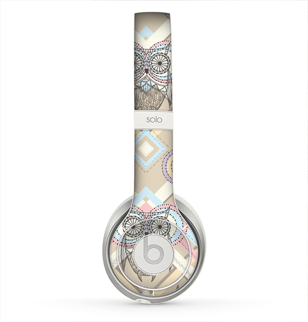 The Vintage Abstract Owl Tan Pattern Skin for the Beats by Dre Solo 2 Headphones