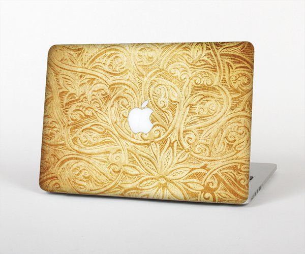 The Vintage Antique Gold Grunge Pattern Skin Set for the Apple MacBook Pro 15" with Retina Display