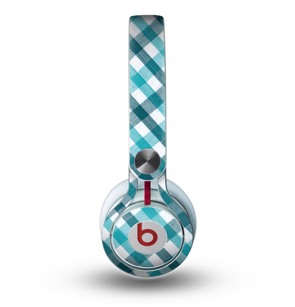 The Vintage Blue & Black Plaid Skin for the Beats by Dre Mixr Headphones