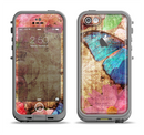 The Vintage Blue Butterfly Background Apple iPhone 5c LifeProof Fre Case Skin Set
