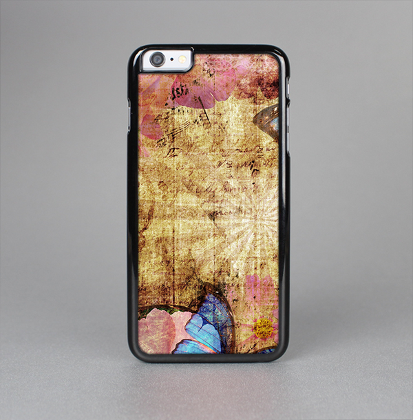 The Vintage Blue Butterfly Background Skin-Sert for the Apple iPhone 6 Plus Skin-Sert Case