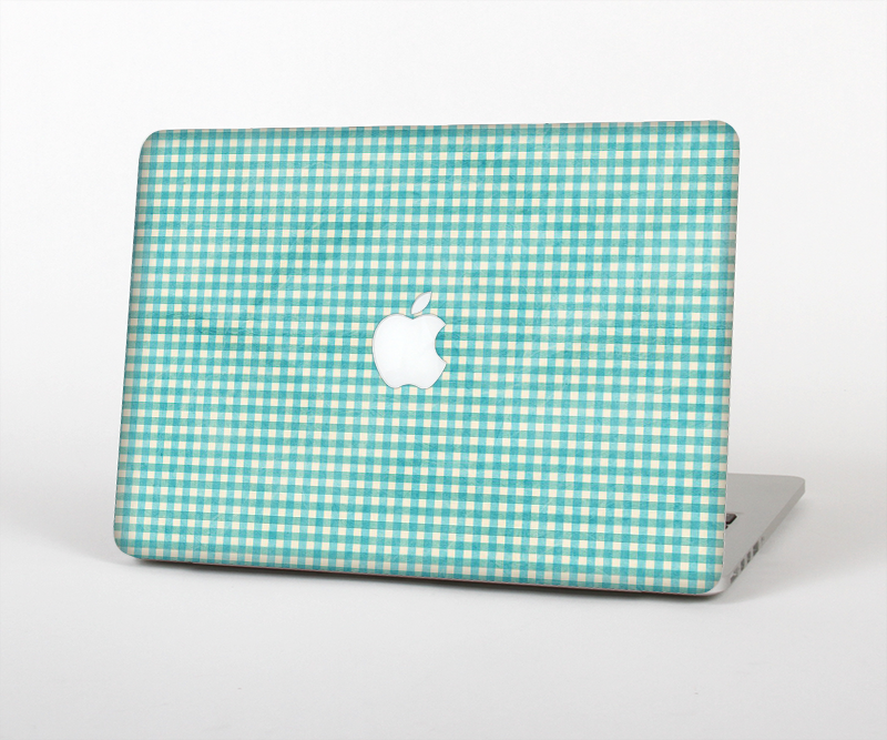 The Vintage Blue Plaid Skin Set for the Apple MacBook Pro 15" with Retina Display