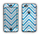 The Vintage Blue Striped Chevron Pattern V4 Apple iPhone 6 Plus LifeProof Nuud Case Skin Set
