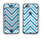 The Vintage Blue Striped Chevron Pattern V4 Apple iPhone 6 Plus LifeProof Nuud Case Skin Set