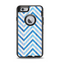 The Vintage Blue Striped Chevron Pattern V4 Apple iPhone 6 Otterbox Defender Case Skin Set