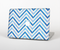 The Vintage Blue Striped Chevron Pattern V4 Skin Set for the Apple MacBook Pro 13" with Retina Display