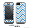 The Vintage Blue Striped Chevron Pattern V4 Skin for the Apple iPhone 5c LifeProof Case