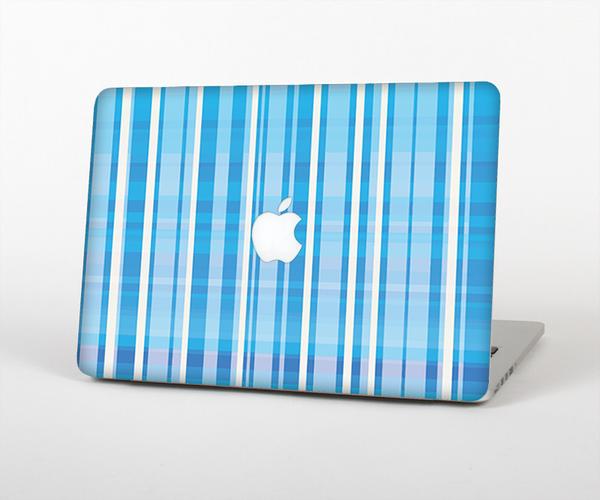The Vintage Blue Striped Pattern V4 Skin Set for the Apple MacBook Pro 13" with Retina Display