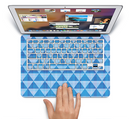 The Vintage Blue Striped Triangular Pattern V4 Skin Set for the Apple MacBook Pro 15" with Retina Display
