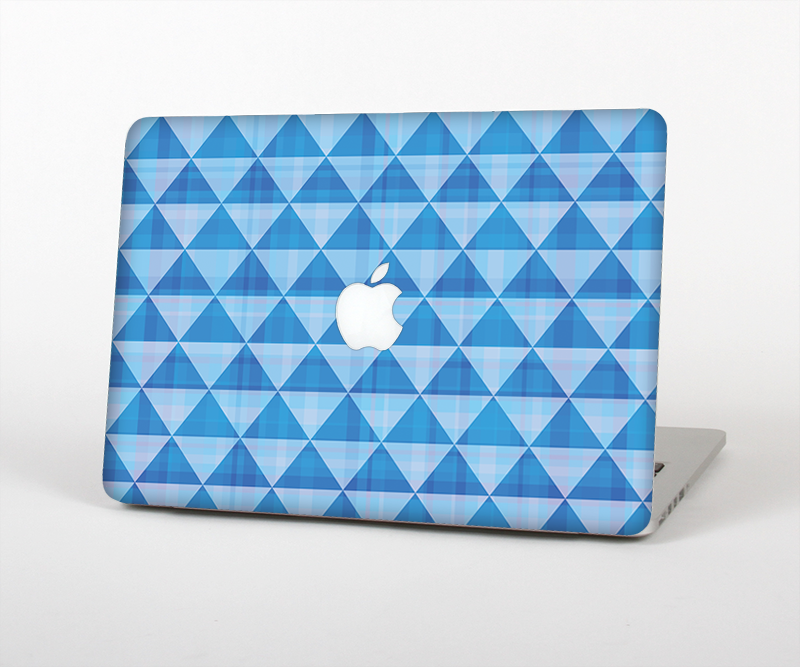 The Vintage Blue Striped Triangular Pattern V4 Skin Set for the Apple MacBook Pro 15" with Retina Display
