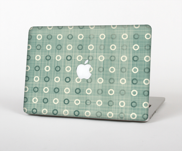 The Vintage Blue & Tan Circles Skin Set for the Apple MacBook Pro 13" with Retina Display